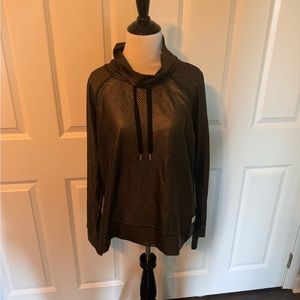 NWT DKNY Sport mesh funnel neck top L/XL